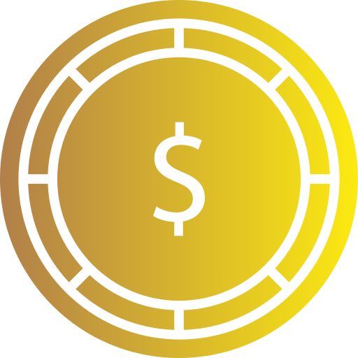 Долларовая монета Generic gradient fill иконка