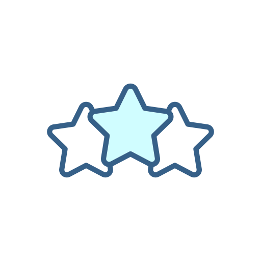Three stars Generic color lineal-color icon