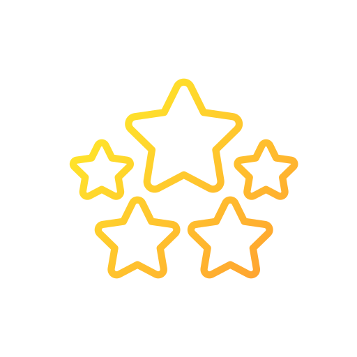 cinco estrelas Generic gradient outline Ícone