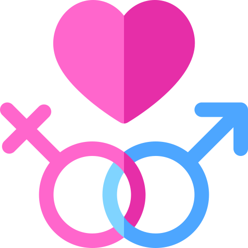 Гетеросексуальный Basic Rounded Flat иконка