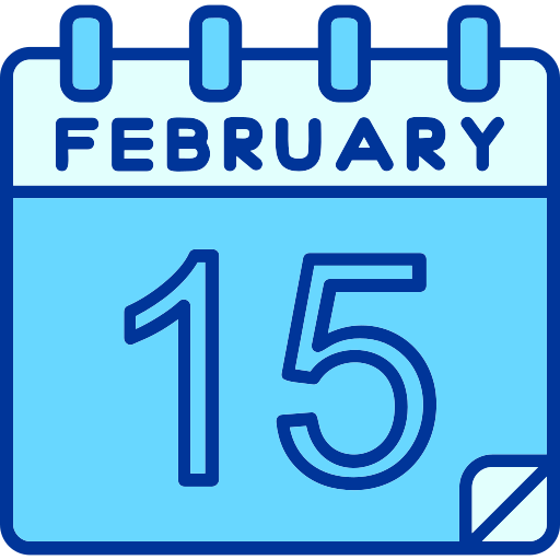 February Generic color lineal-color icon