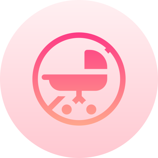 No baby cart Basic Gradient Circular icon