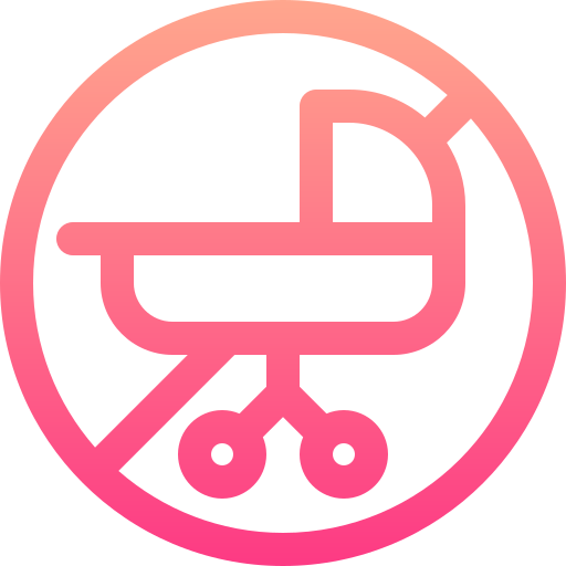 No baby cart Basic Gradient Lineal color icon