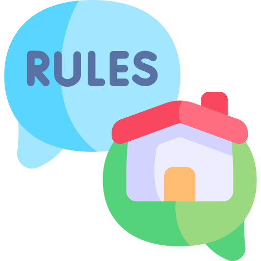 regole di casa Kawaii Flat icona