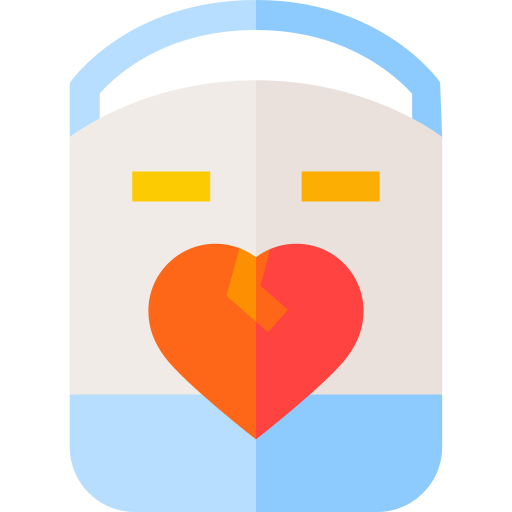 Automated external defibrillator Basic Straight Flat icon
