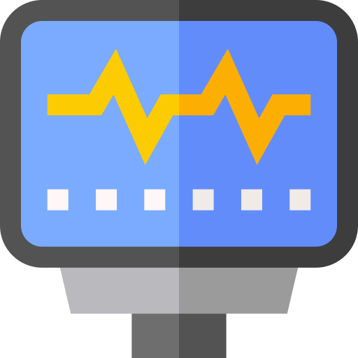 monitor de pulso cardiaco Basic Straight Flat icono