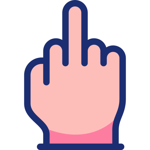 dedo medio Basic Accent Lineal Color icono