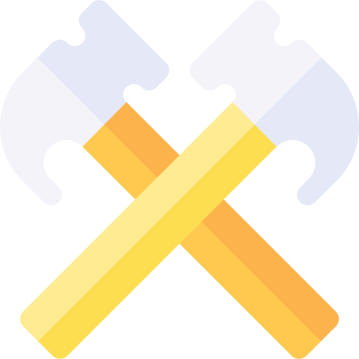 Crossed hammers Basic Rounded Flat icon