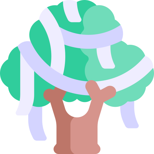 Árbol Kawaii Flat icono