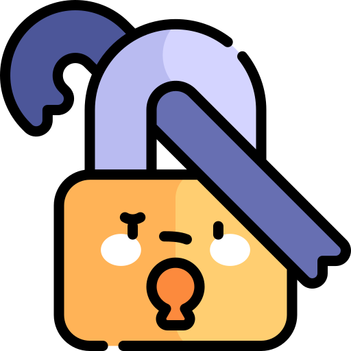 Padlock Kawaii Lineal color icon