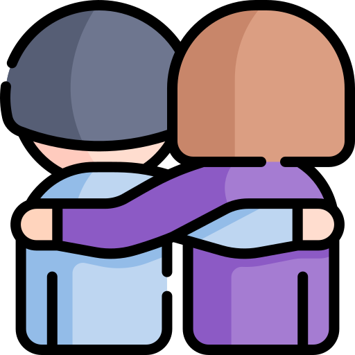 Two friends Kawaii Lineal color icon