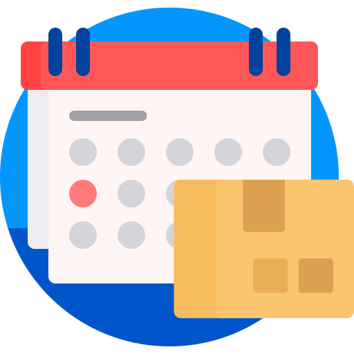 Delivery date Detailed Flat Circular Flat icon