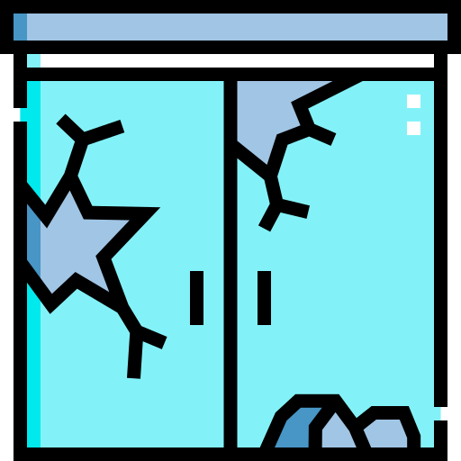 Broken door Detailed Straight Lineal color icon