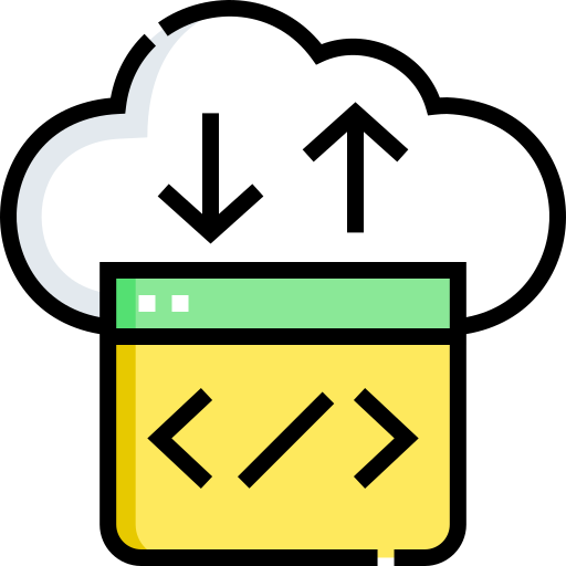 Cloud coding Detailed Straight Lineal color icon