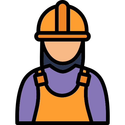 Construction worker Arslan Haider Lineal-color icon