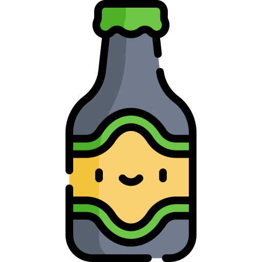 bier Kawaii Lineal color icoon
