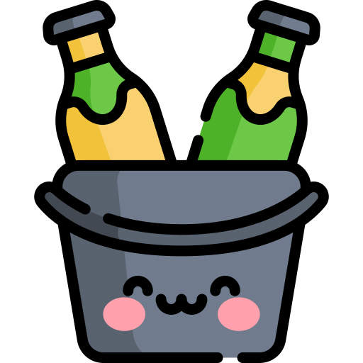 Ice bucket Kawaii Lineal color icon