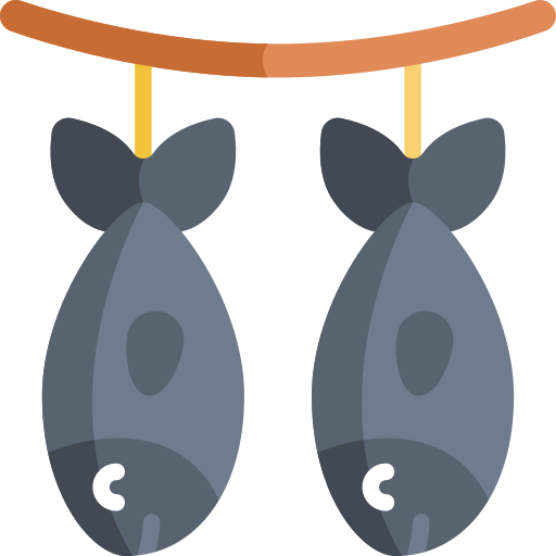 Сушеная рыба Kawaii Flat иконка