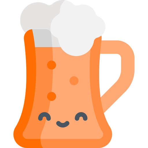 cerveza Kawaii Flat icono