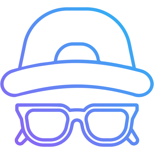 hoed en bril Generic gradient outline icoon