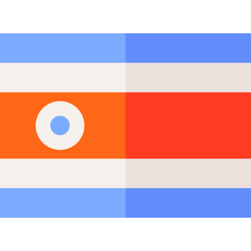 bandiera della costarica Basic Straight Flat icona