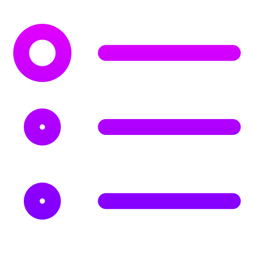List Generic gradient outline icon