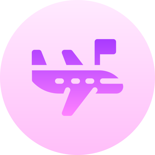 비행기 깃발 Basic Gradient Circular icon