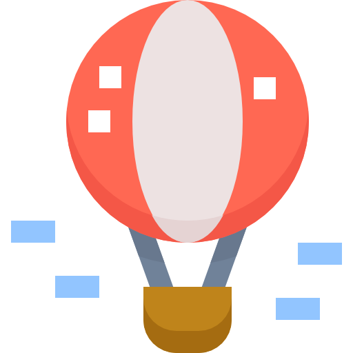 balon na gorące powietrze Pixelmeetup Flat ikona