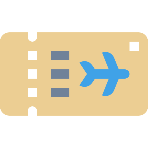 bilet na samolot Pixelmeetup Flat ikona