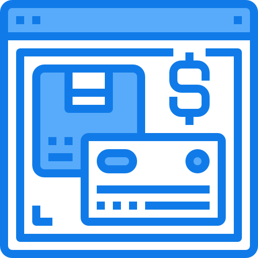 Online payment Justicon Blue icon