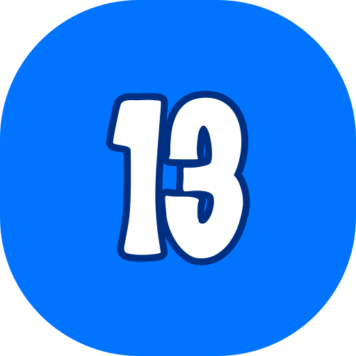 nummer 13 Generic color lineal-color icon