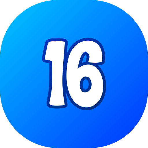 numéro 16 Generic gradient lineal-color Icône