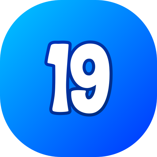 numero 19 Generic gradient lineal-color icona
