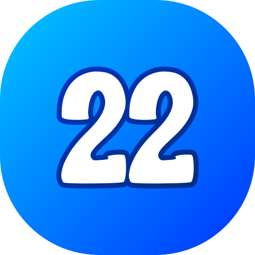 Number 22 Generic gradient lineal-color icon