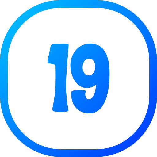 número 19 Generic gradient fill icono