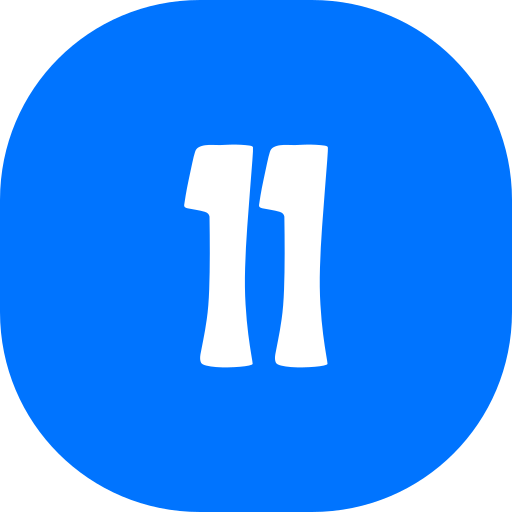 numer 11 Generic color fill ikona