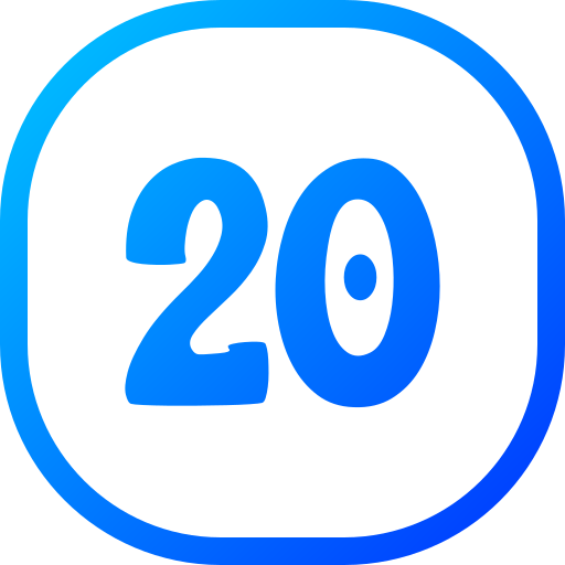 Number 20 Generic gradient fill icon