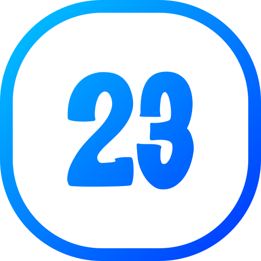 Number 23 Generic gradient fill icon