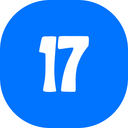 número 17 Generic color fill icono
