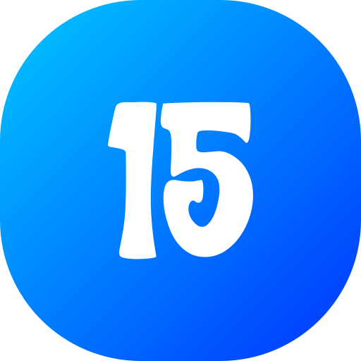 numer 15 Generic gradient fill ikona