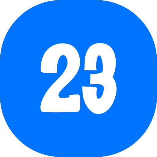 numer 23 Generic color fill ikona