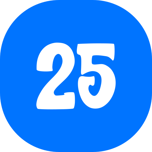 numer 25 Generic color fill ikona