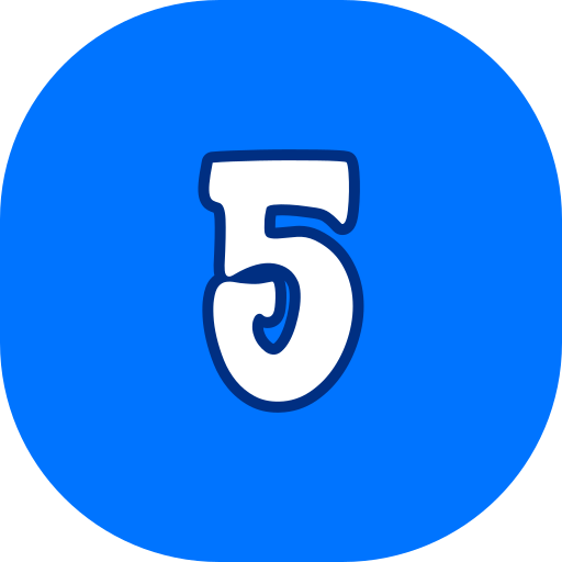 numero 5 Generic color lineal-color icona