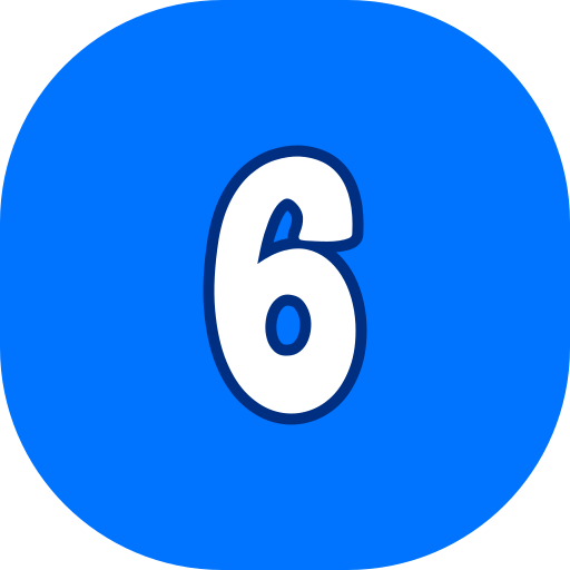 numero 6 Generic color lineal-color icona