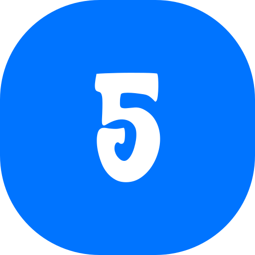 numer 5 Generic color fill ikona