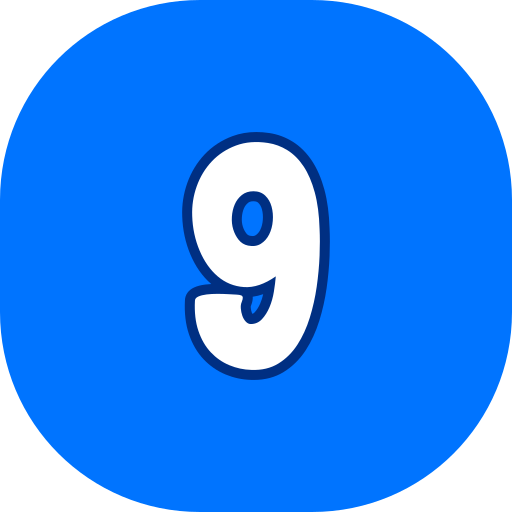 número 9 Generic color lineal-color icono