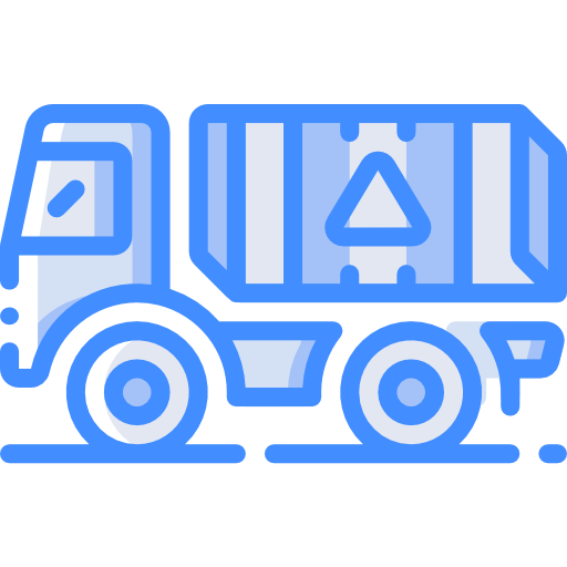 Garbage truck Basic Miscellany Blue icon