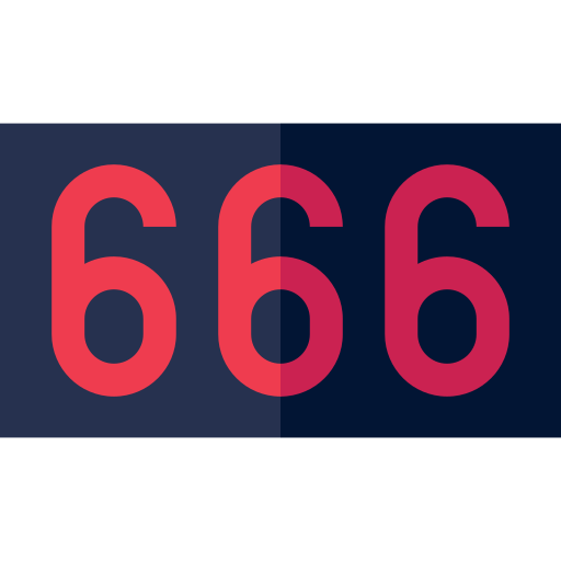 666 Basic Straight Flat icon