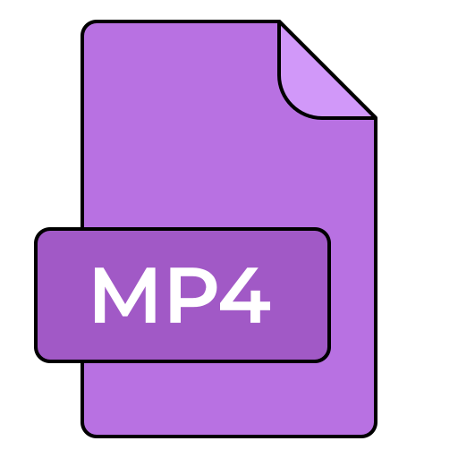 mp4-extensie Generic color lineal-color icoon