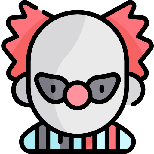 clown Kawaii Lineal color icona